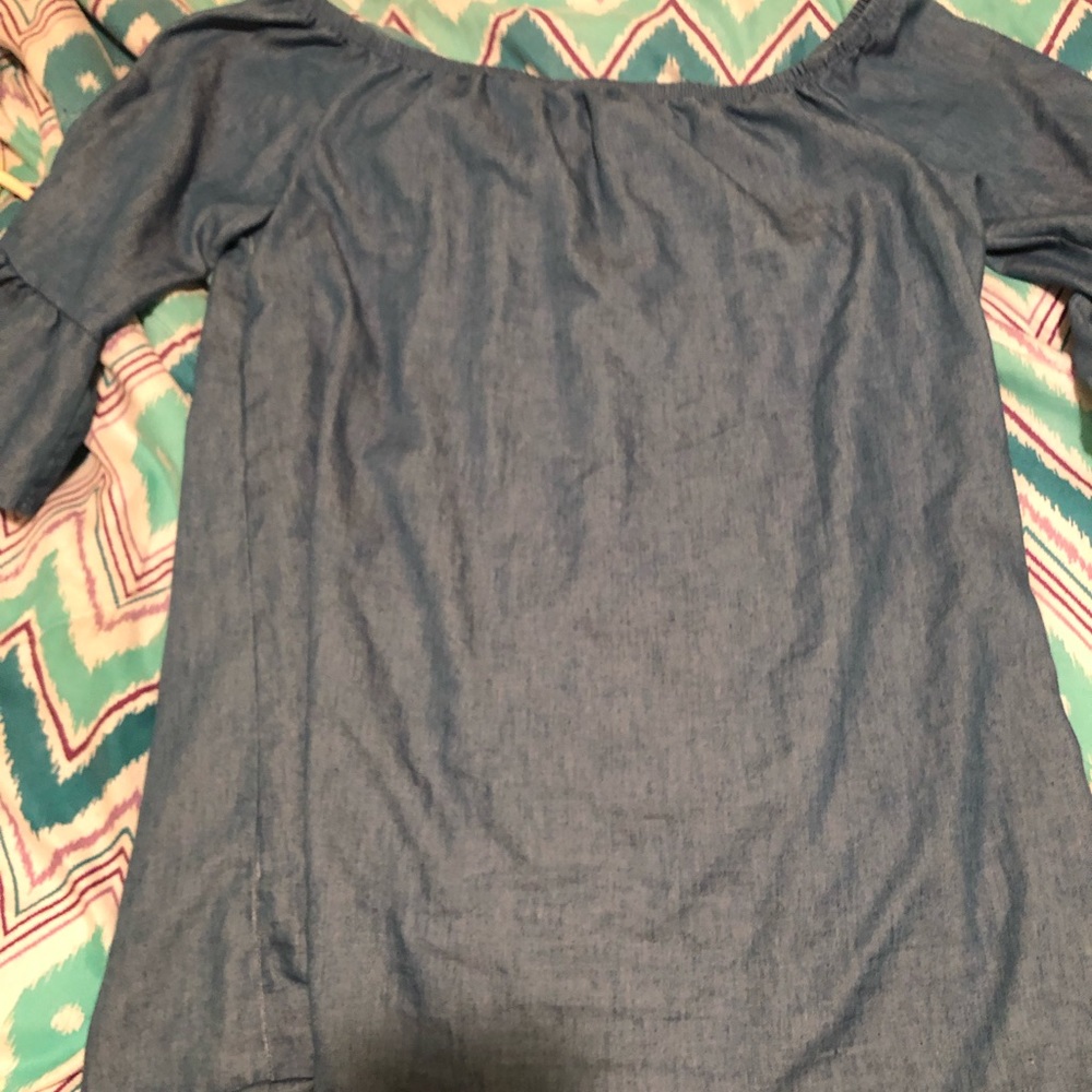 Jean off the shoulder dress